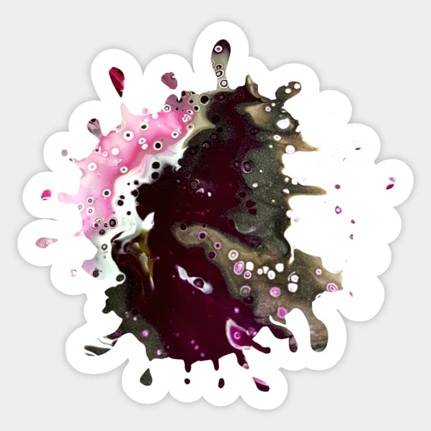 Pink/Purple/Gray Acrylic Pour Painting Sticker by Designs_by_KC